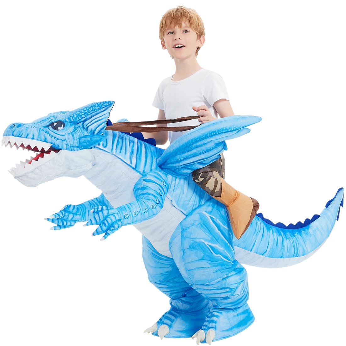 GOOSH Inflatable Dinosaur Costume for Kids Halloween Costumes Boys Girls Funny Blow up Costume for Halloween Party Cosplay