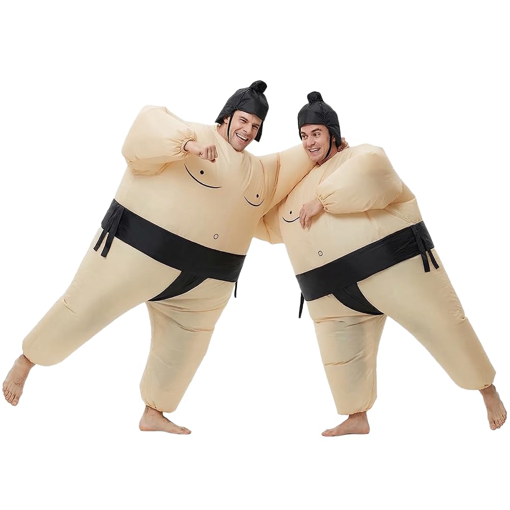 2 Packs Inflatable Sumo Wrestling Suits, Sumo Costume Adult, Blow up Costume, Inflatable Halloween Costumes for Men/Women