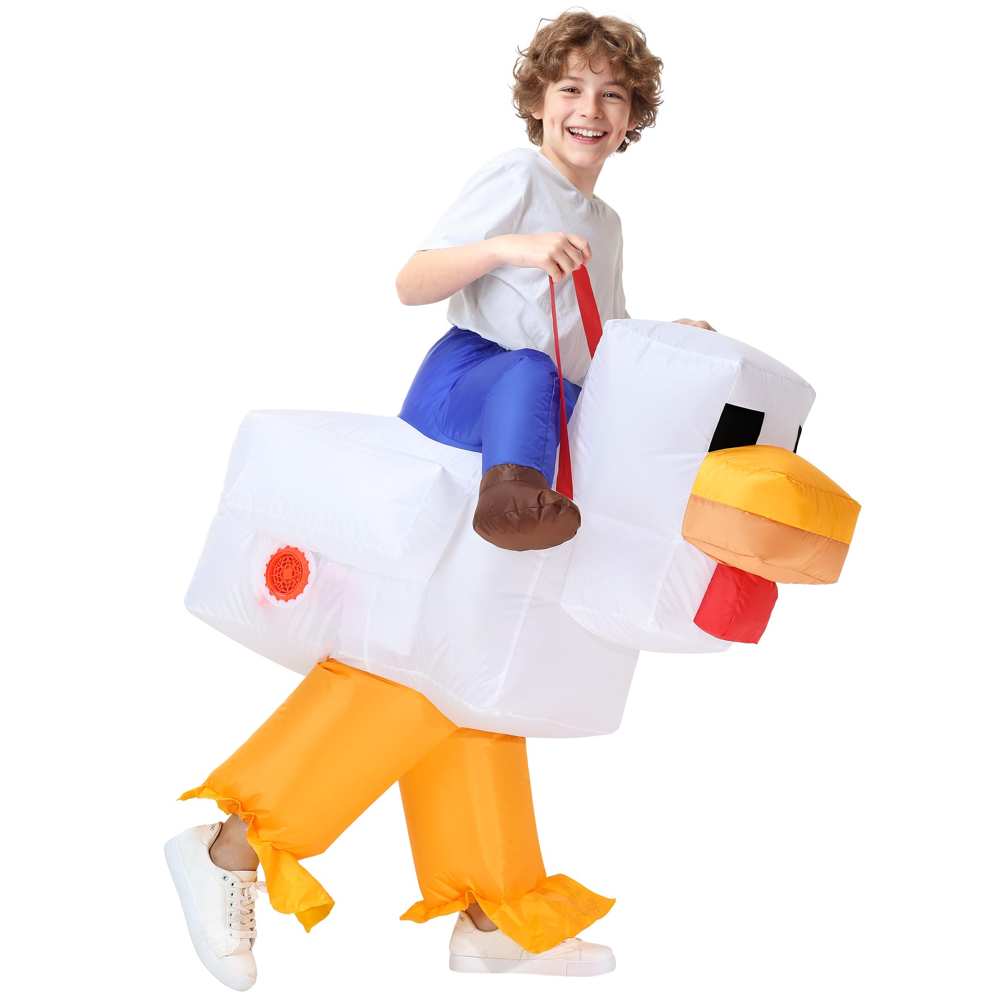 Inflatable Chicken Costume for Kids,Funny Blow Up Riding Halloween Costumes