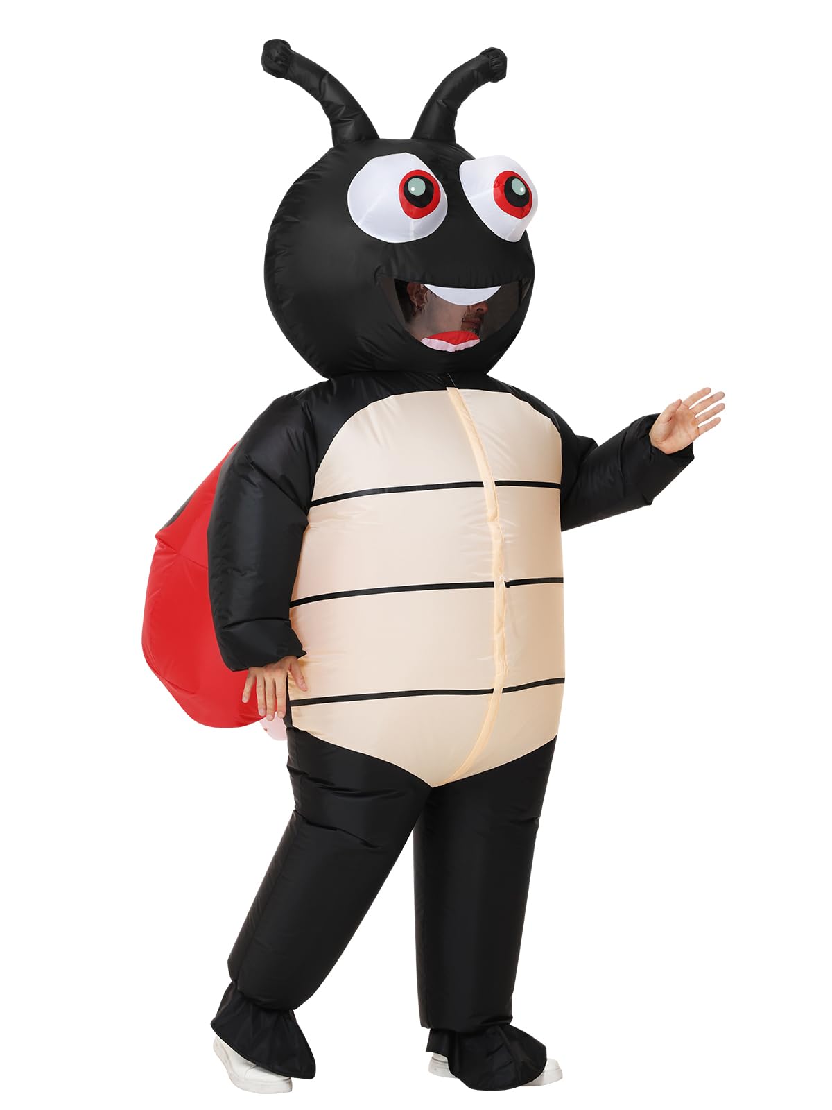 Inflatable Ladybug Costume for Adult Halloween Blow up Ladybird Suit Black