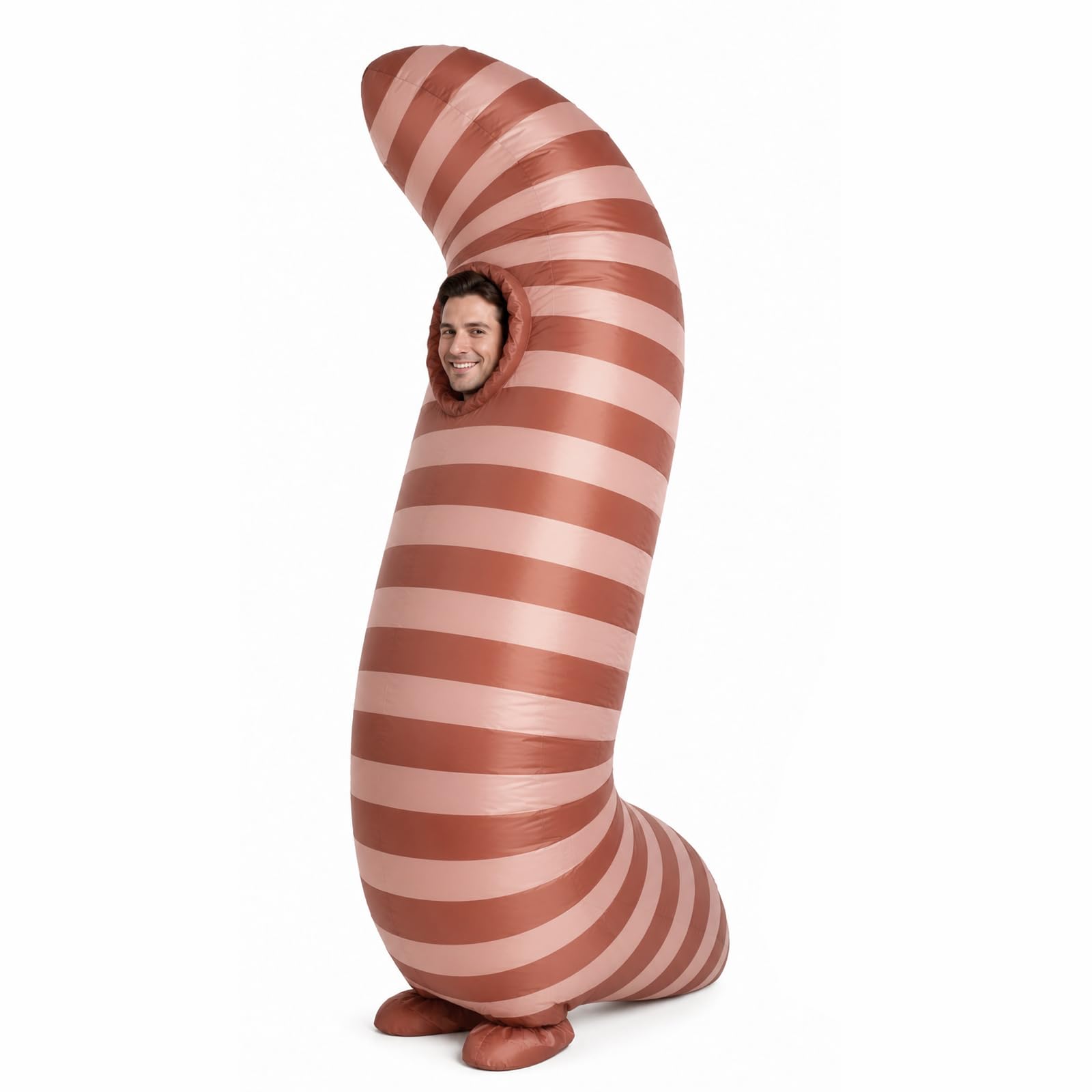 Inflatable Worm Costume for Adults, Funny Blow Up Costume for Halloween