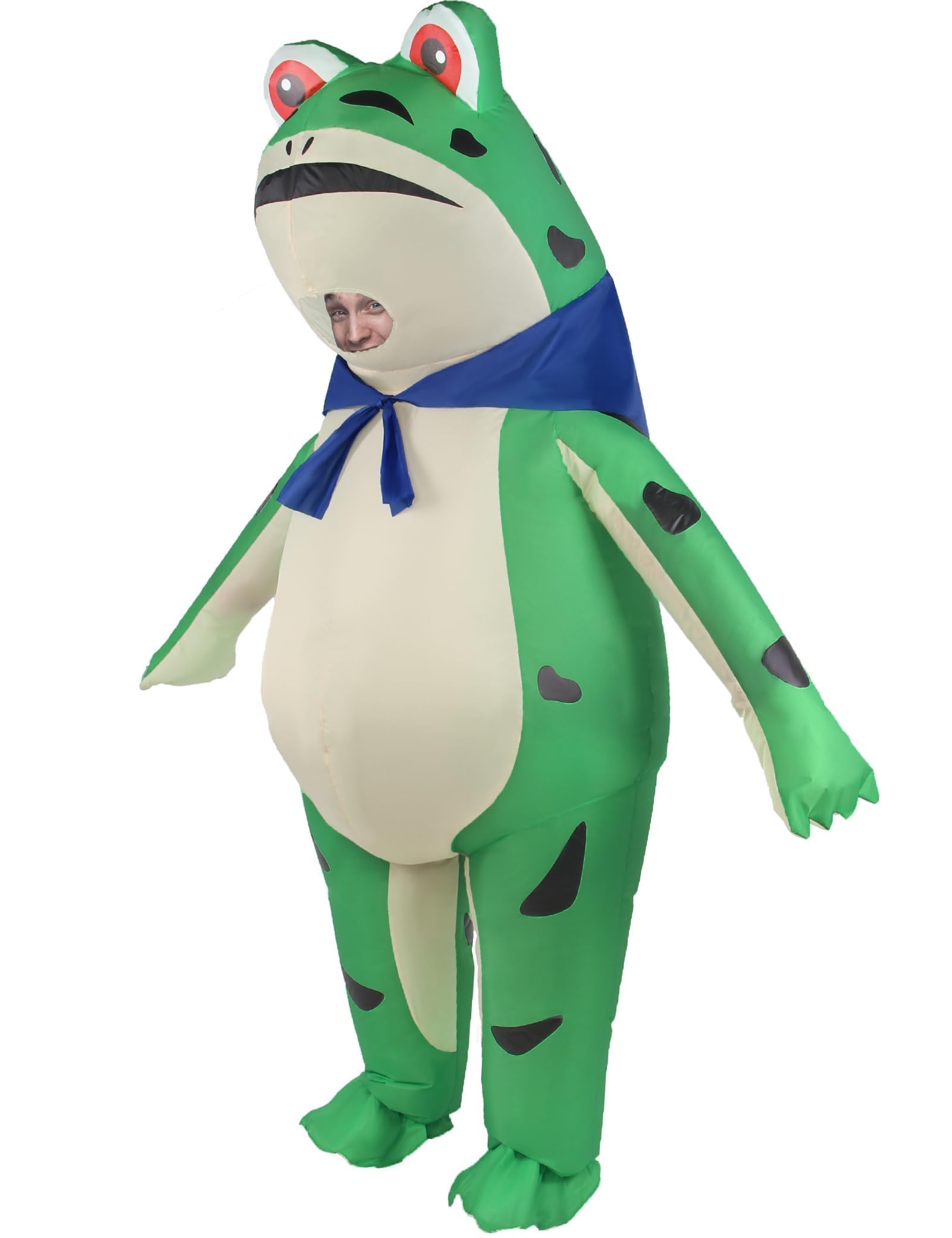 Inflatable Frog Costume Adult Men Women Outfit Unisex Onesie Full Body Funny Costumes Fancy Dress Blow Up Suit for Halloween Holiday Cosplay Party Animal