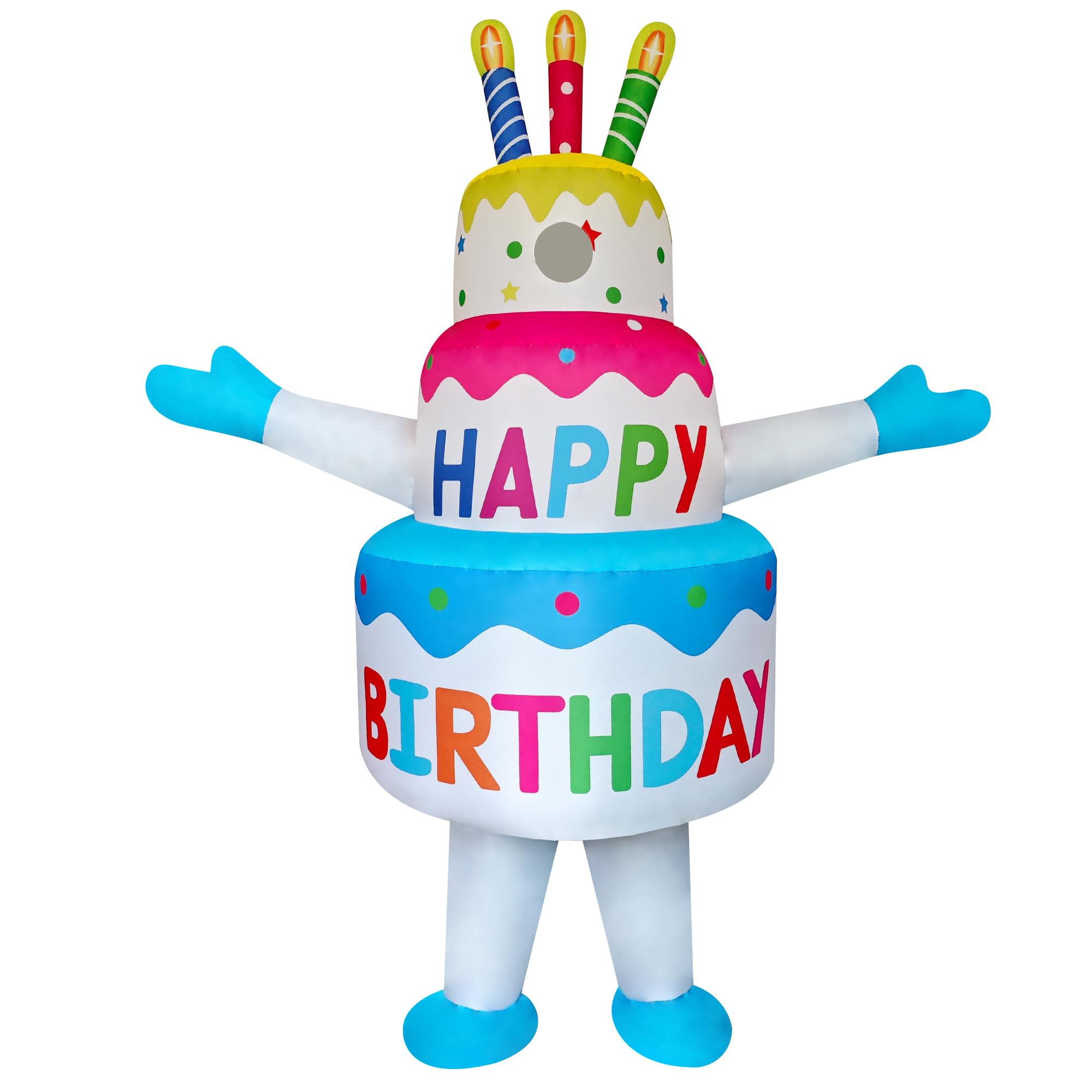 Funny Inflatable Birthday Cake Costume for Adult | Funny, Cosplay, Blow-Up Suit, Birthday/Halloween/Christmas
