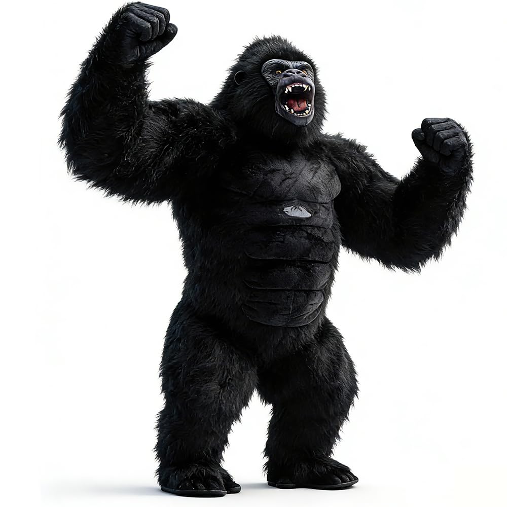 8.2ft Inflatable Gorilla Costume Adult Size - Funny Blow Up Gorilla Suit, Giant Ape Halloween Costumes Mascot